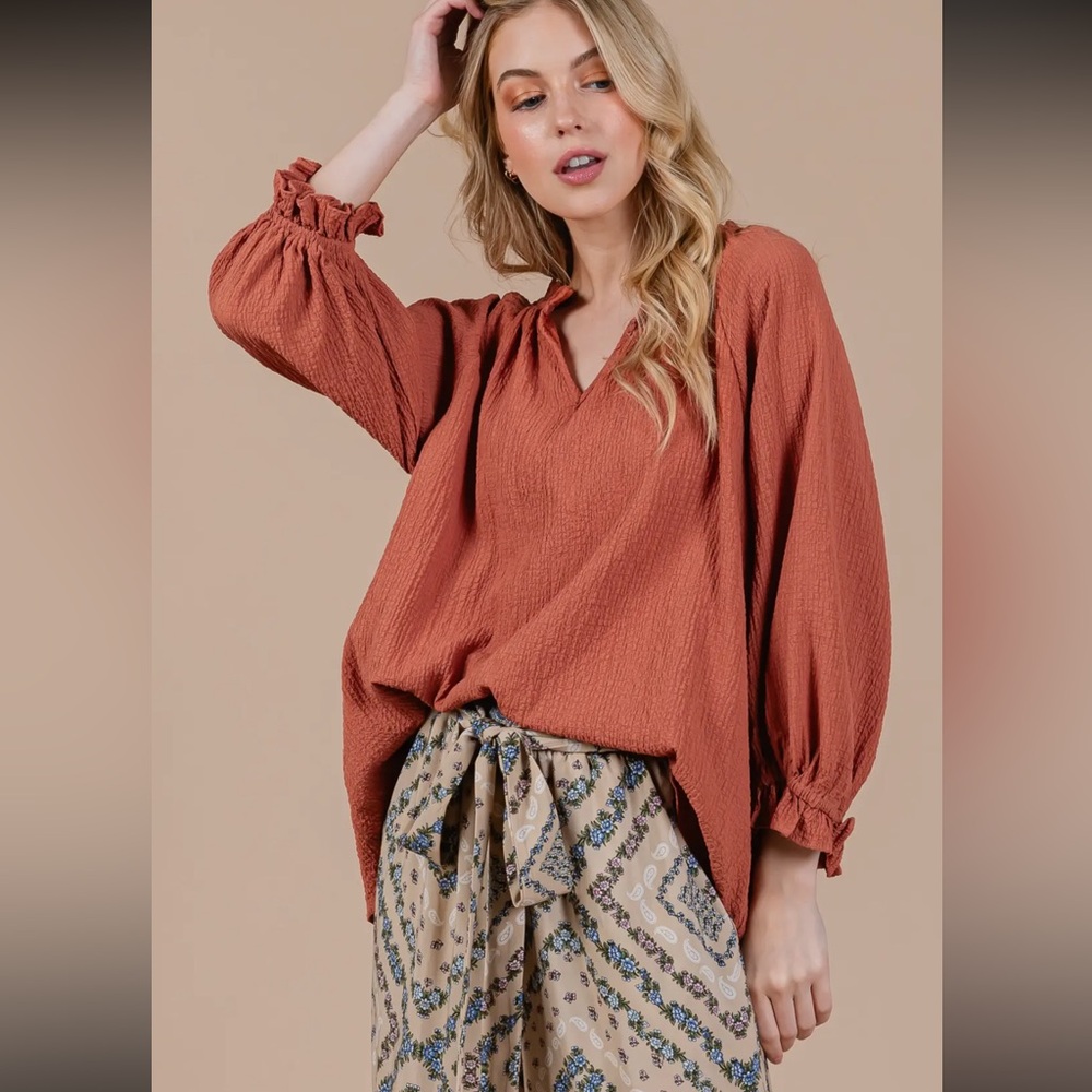 Minimalist Gauze Quarter Sleeve Top